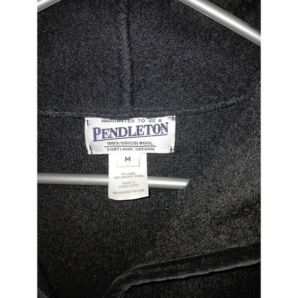 Pendleton 100% Merino Wool 2 Button Blazer Womens Size Medium Black Vintage - Picture 3 of 13